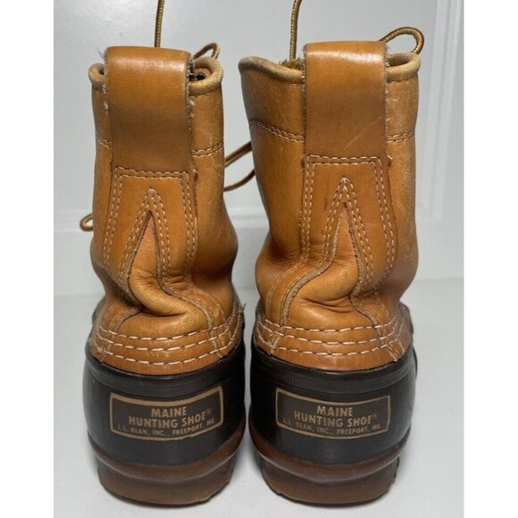 L.L. Bean Vintage Bean Boots Leather Work Duck Hunting Shoes Boots Size Ladies 8 - Picture 2 of 10